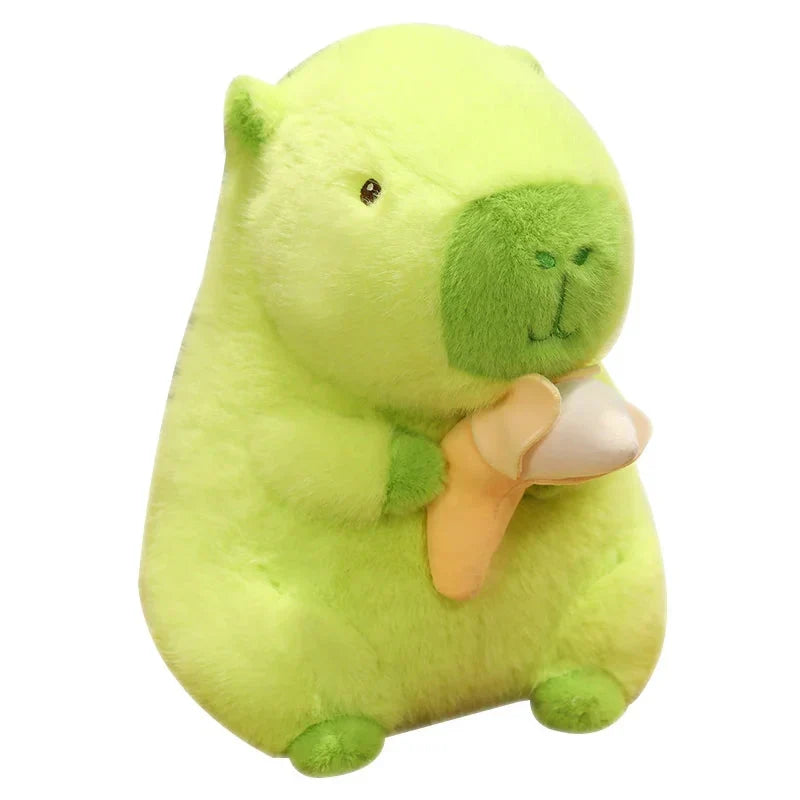 Vibrant Lime Green Capybara Banana Plush Toy