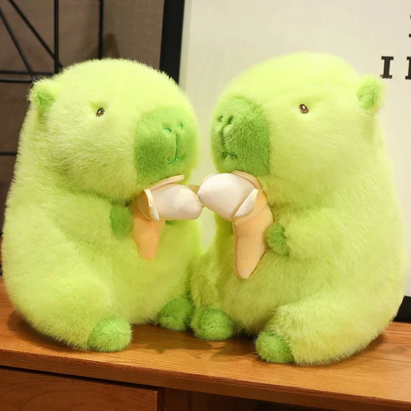 Vibrant Lime Green Capybara Banana Plush Toy