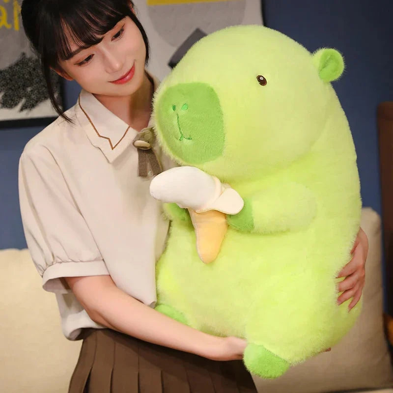 Vibrant Lime Green Capybara Banana Plush Toy