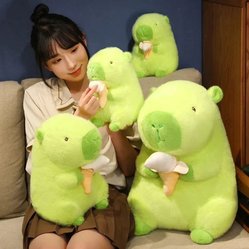 Vibrant Lime Green Capybara Banana Plush Toy