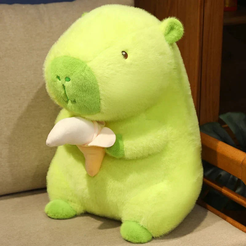 Vibrant Lime Green Capybara Banana Plush Toy