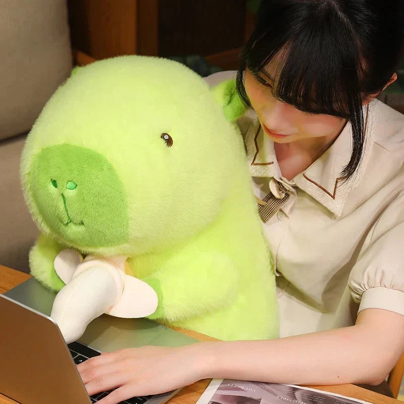 Vibrant Lime Green Capybara Banana Plush Toy