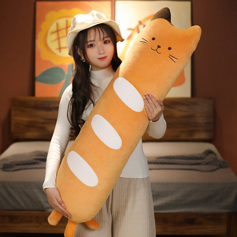 Adorable Long Baguette Cat Bread Plush Toy