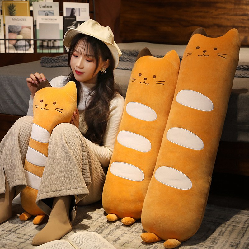 Adorable Long Baguette Cat Bread Plush Toy