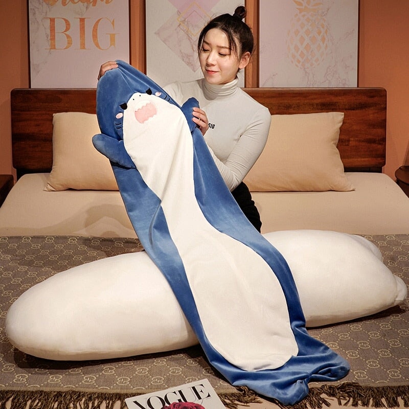 Delightfully Adorable Long Cuddly Shark Plushie - Angry & Shocked | Brand New!