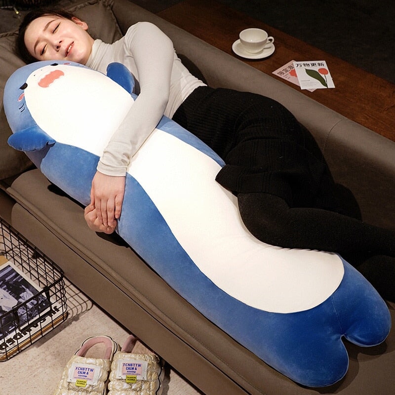Delightfully Adorable Long Cuddly Shark Plushie - Angry & Shocked | Brand New!