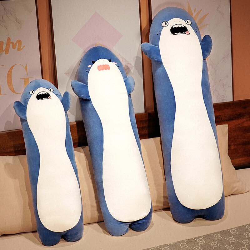 Delightfully Adorable Long Cuddly Shark Plushie - Angry & Shocked | Brand New!