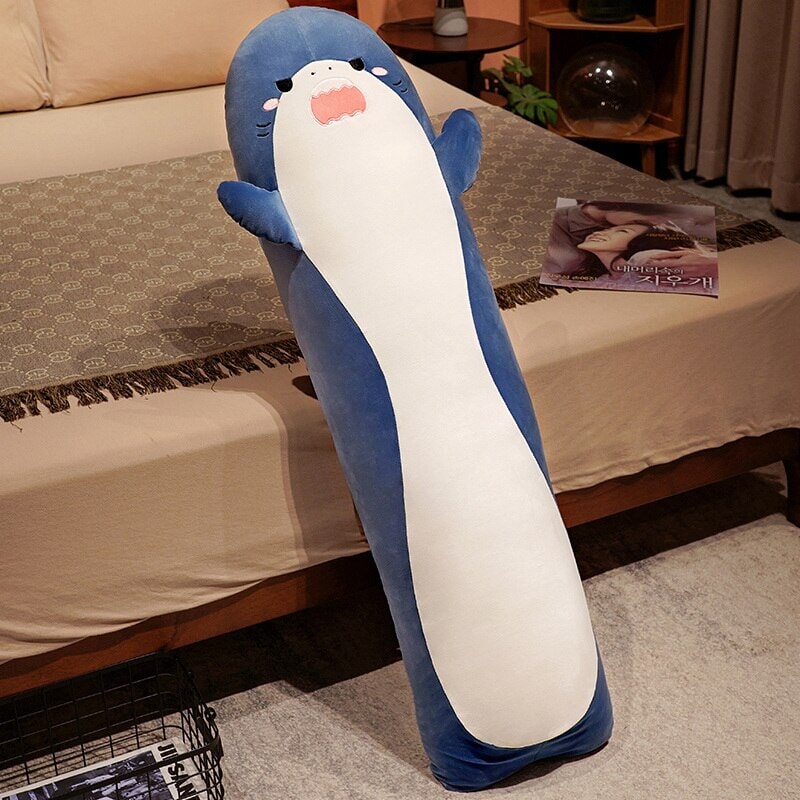 Delightfully Adorable Long Cuddly Shark Plushie - Angry & Shocked | Brand New!