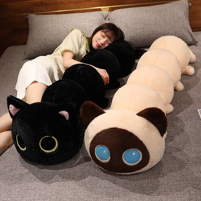 Adorable Long Fluffy Cat Caterpillar Stuffed Toys
