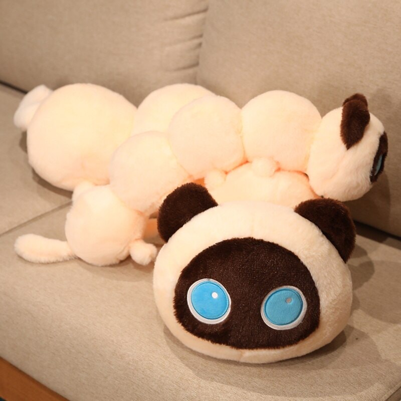 Adorable Long Fluffy Cat Caterpillar Stuffed Toys