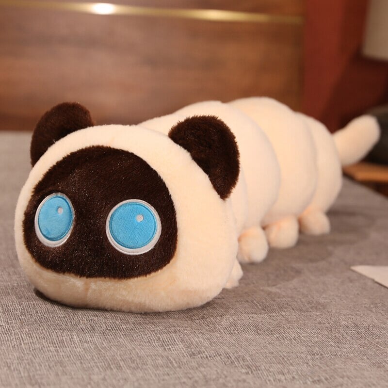 Adorable Long Fluffy Cat Caterpillar Stuffed Toys