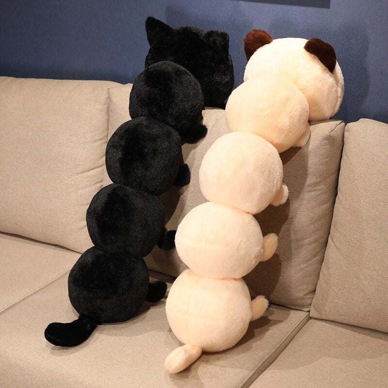 Ultra-Cuddly Long Fluffy Cat Caterpillar Plush Toys