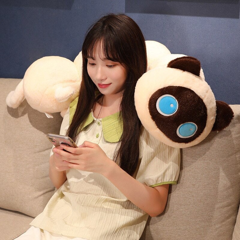 Adorable Long Fluffy Cat Caterpillar Stuffed Toys