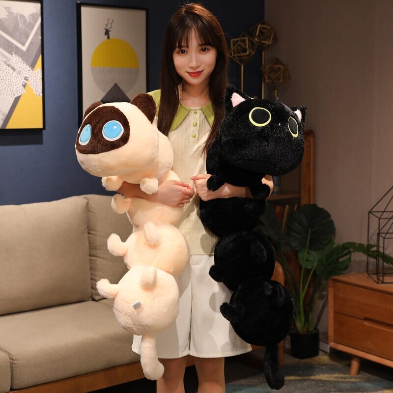 Adorable Long Fluffy Cat Caterpillar Stuffed Toys