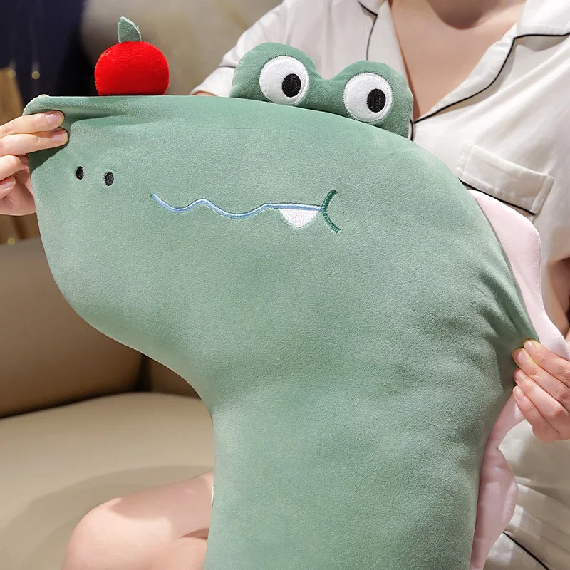 Adorable Long Pancake Dino Dog Crocodile Giraffe Plush Pillow for Ultimate Comfort