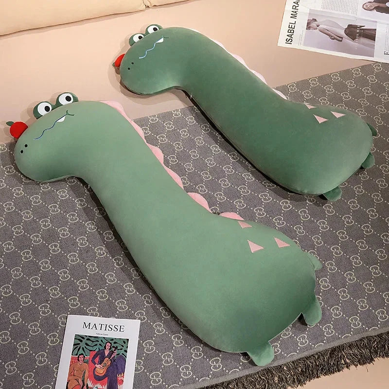 Adorable Long Pancake Dino Dog Crocodile Giraffe Plush Pillow for Ultimate Comfort