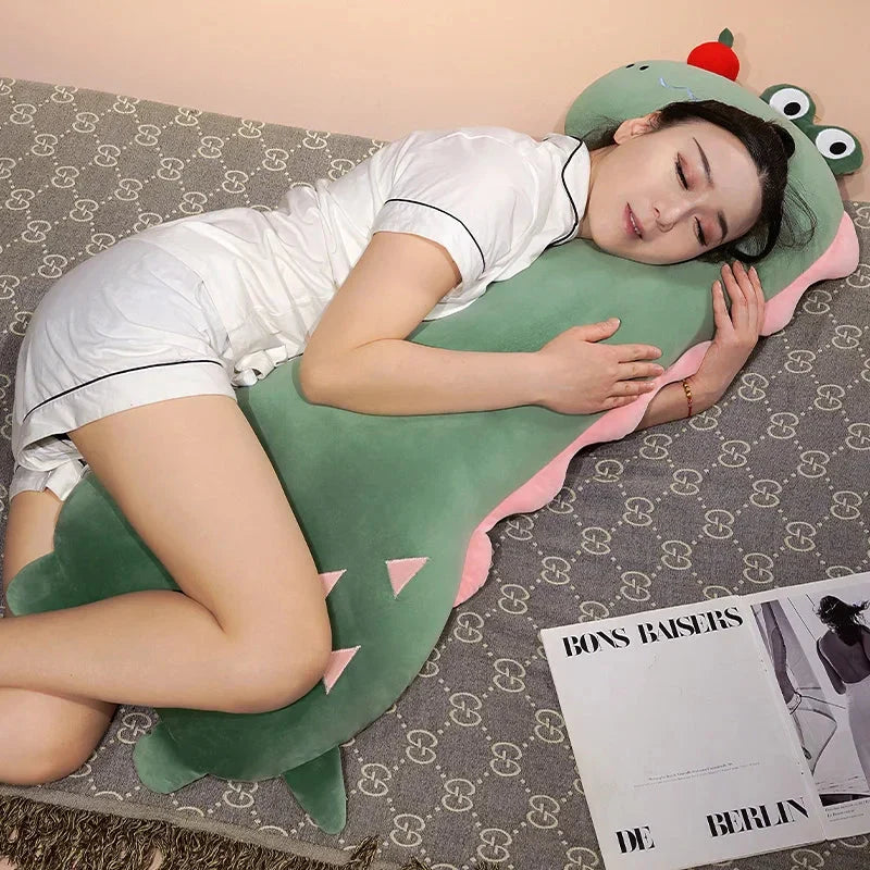 Adorable Long Pancake Dino Dog Crocodile Giraffe Plush Pillow for Ultimate Comfort