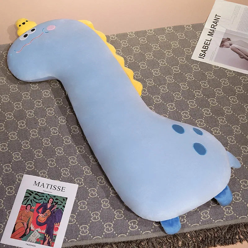 Delightful Long Pancake Dino Dog Crocodile Giraffe Plush Pillow