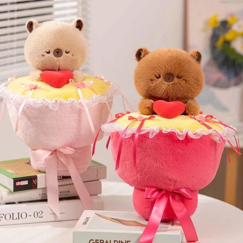Charming Capybara Plush Flower Arrangement