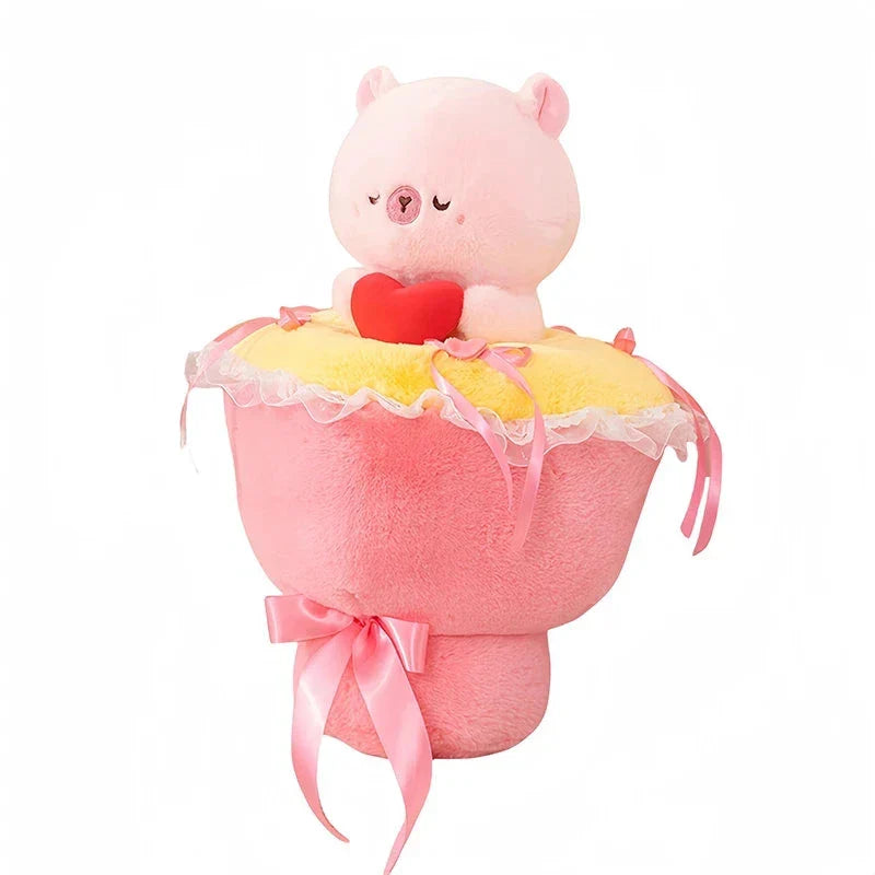 Charming Capybara Plush Flower Arrangement