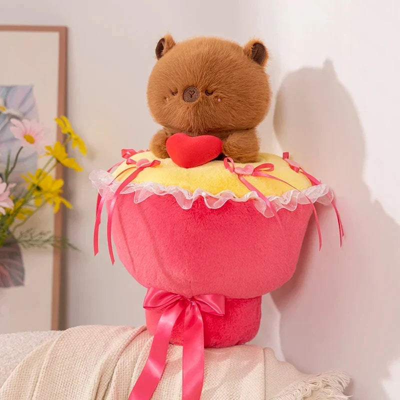 Charming Capybara Plush Flower Arrangement