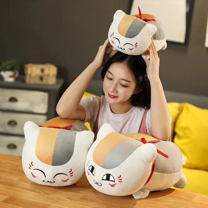 Cute and Cuddly Natsume Yuujinchou Nyanko Cat Plushie - White and Black Edition!