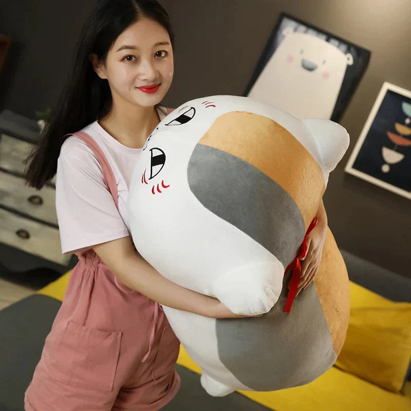 Cute and Cuddly Natsume Yuujinchou Nyanko Cat Plushie - White and Black Edition!