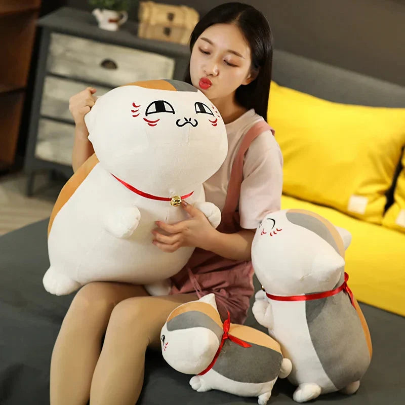Cute and Cuddly Natsume Yuujinchou Nyanko Cat Plushie - White and Black Edition!