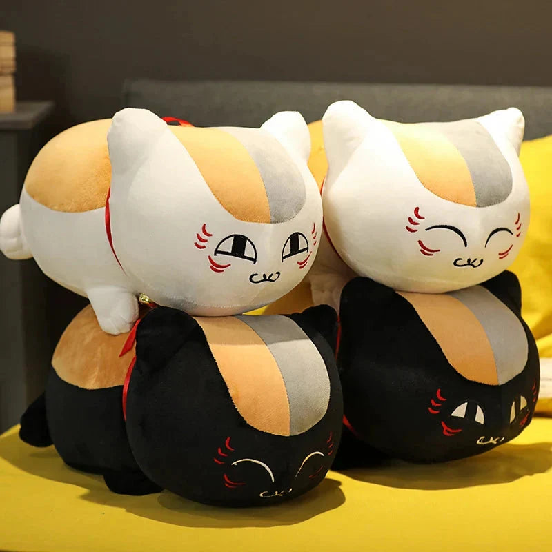 Cute and Cuddly Natsume Yuujinchou Nyanko Cat Plushie - White and Black Edition!