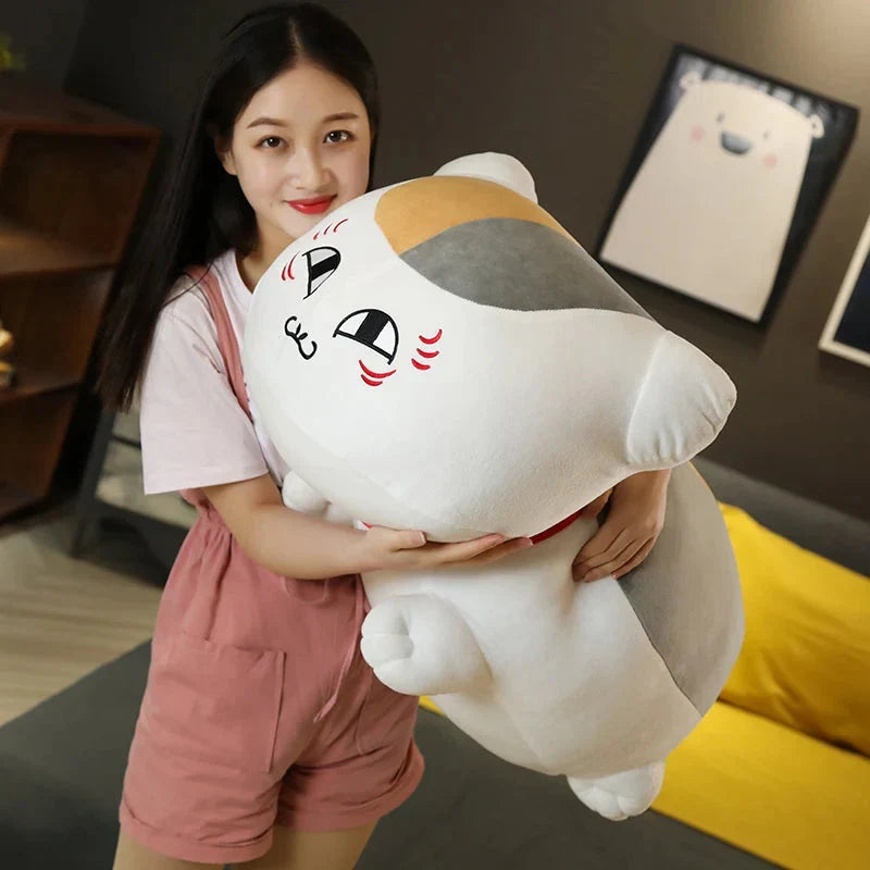 Cute and Cuddly Natsume Yuujinchou Nyanko Cat Plushie - White and Black Edition!