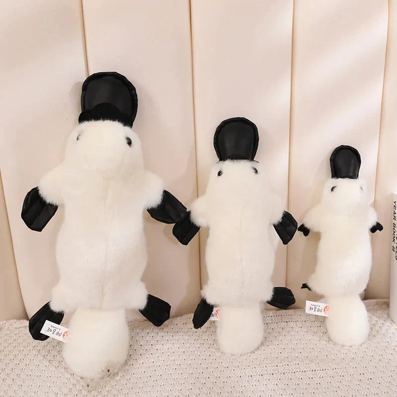 Cuddle Up with Pleep the Adorable Fluffy Brown & White Platypus Plush!