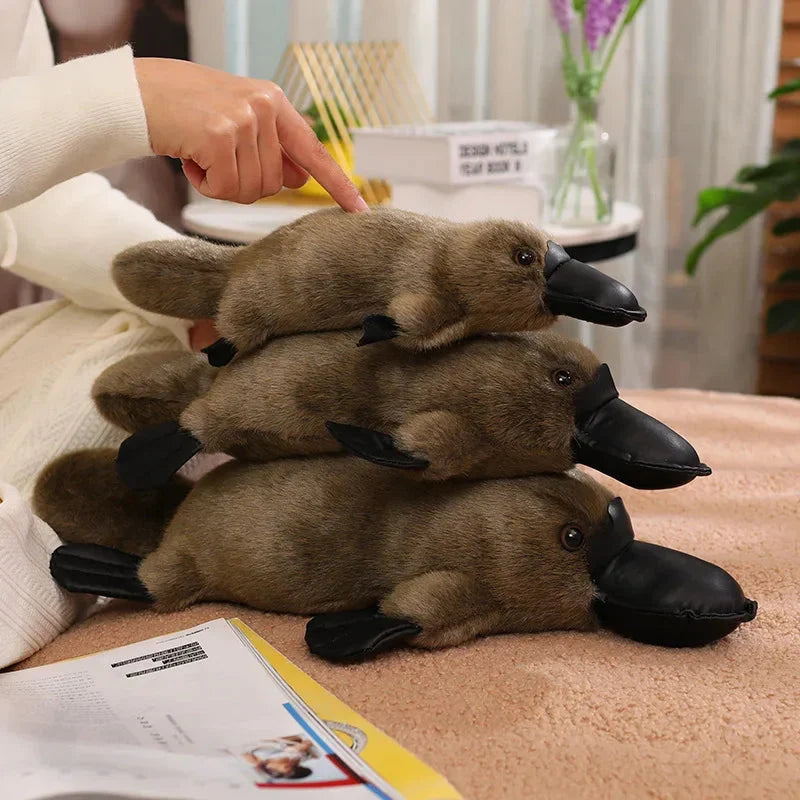 Cuddle Up with Pleep the Adorable Fluffy Brown & White Platypus Plush!