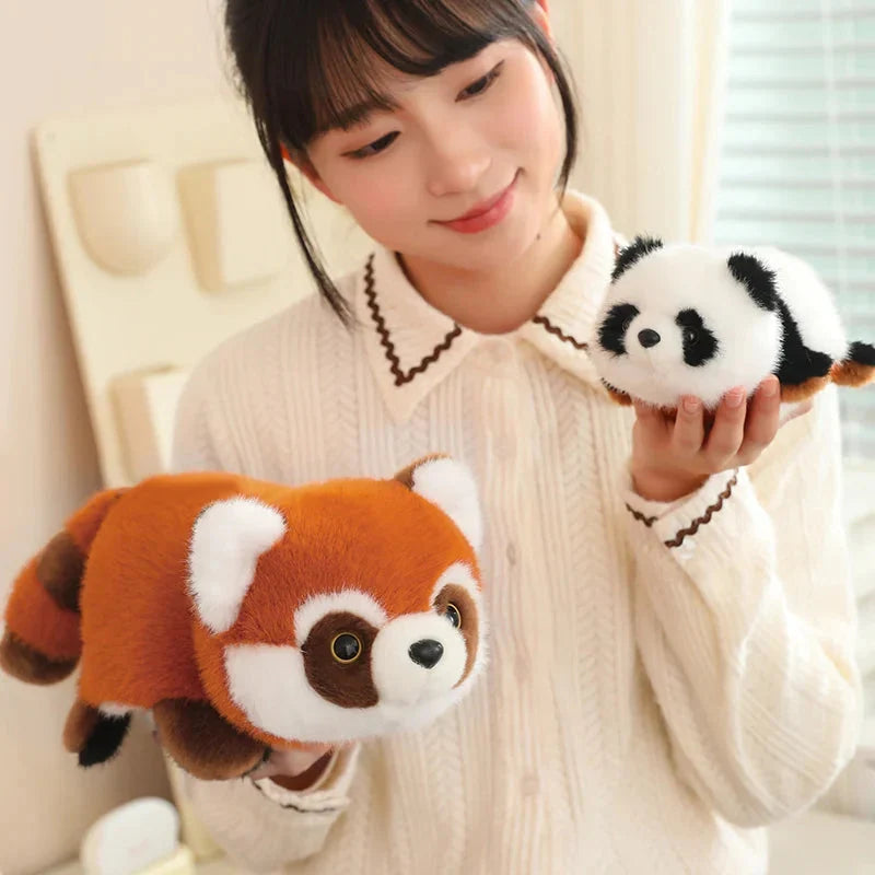 Adorable Reversible Plush: Red Panda & Panda Combo