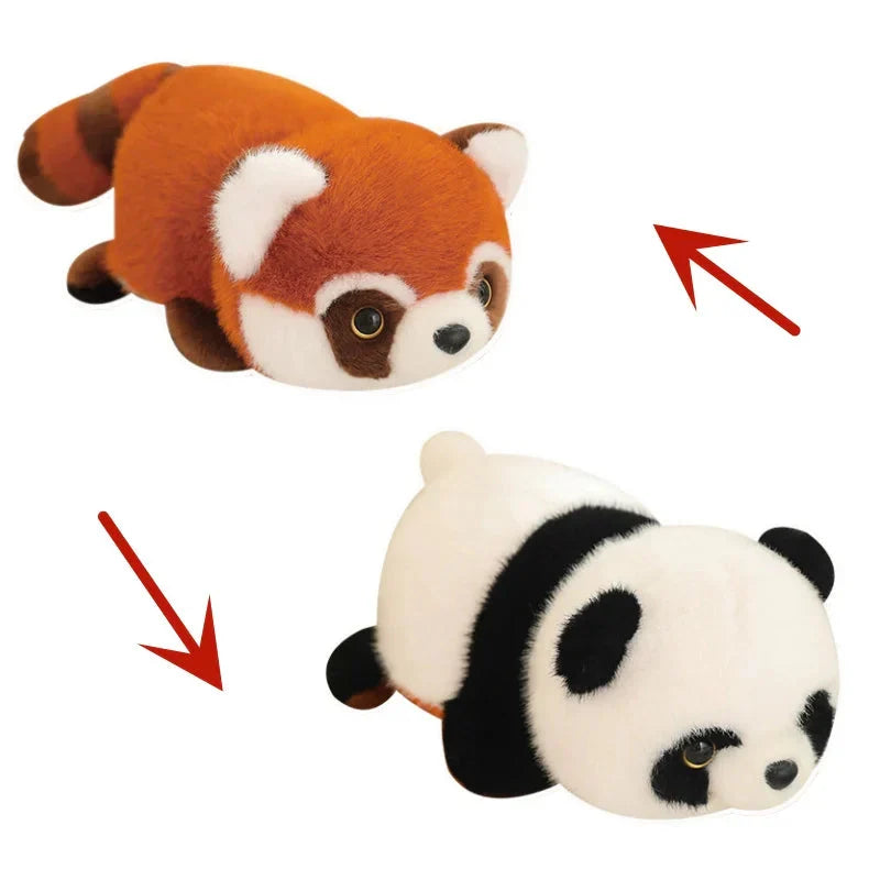 Adorable Reversible Plush: Red Panda & Panda Combo
