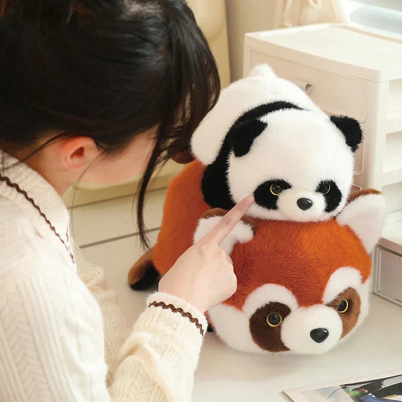 Adorable Reversible Plush: Red Panda & Panda Combo