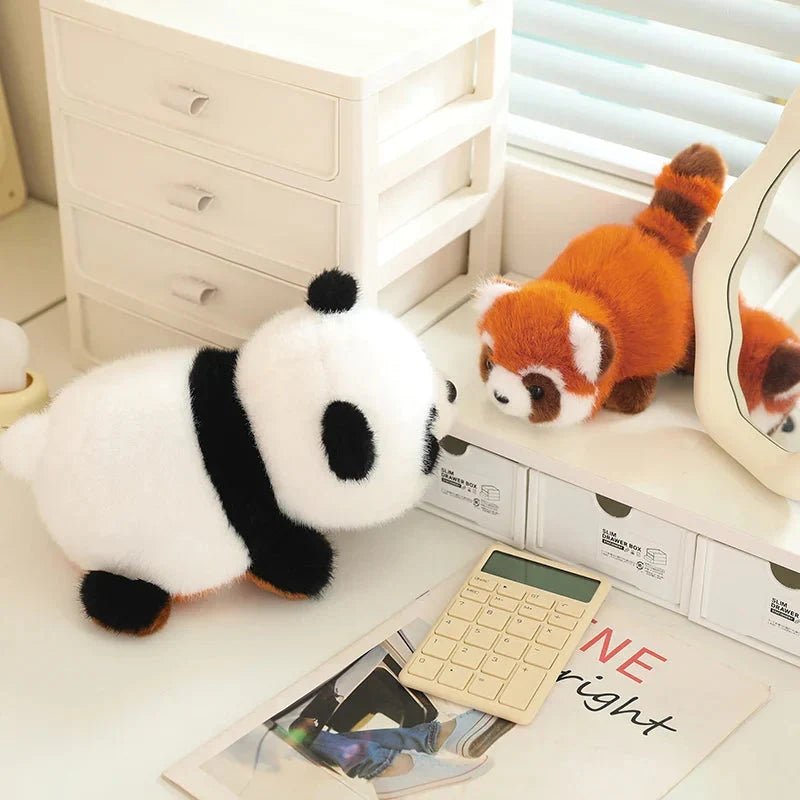 Adorable Reversible Plush: Red Panda & Panda Combo