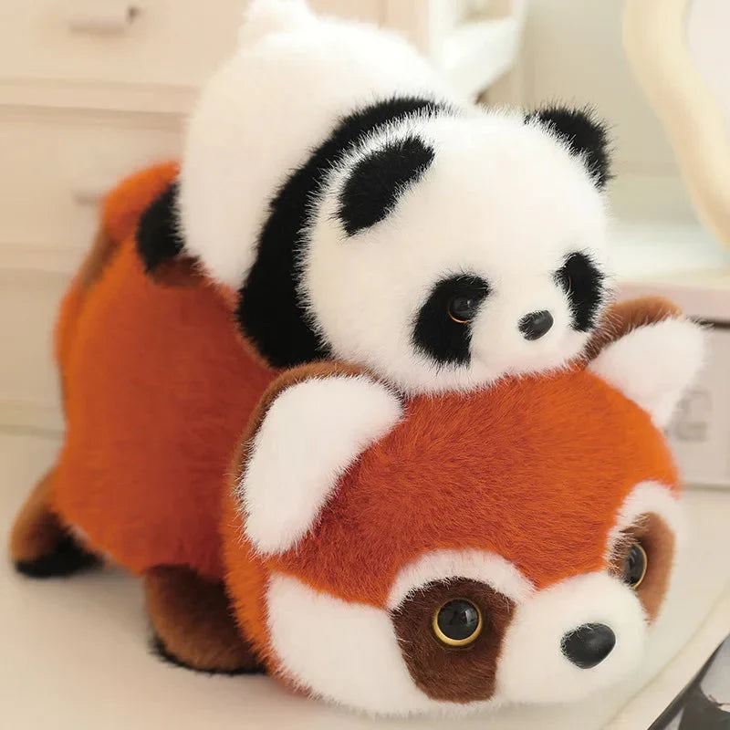 Adorable Reversible Plush: Red Panda & Panda Combo