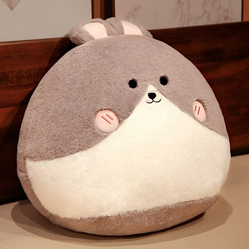Adorable Round Plushie Collection: Cat, Bunny, and Fox Pillows