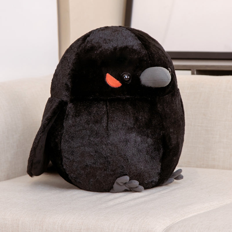 Adorable Round Chonky Sparrow, Raven, and Crow Plush Toys