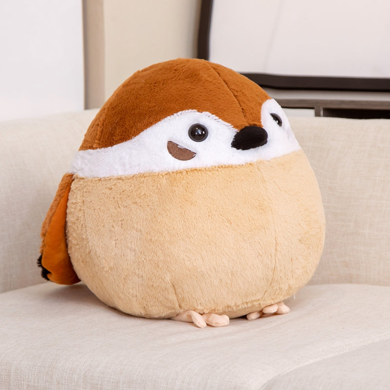 Adorable Round Chonky Sparrow, Raven, and Crow Plush Toys