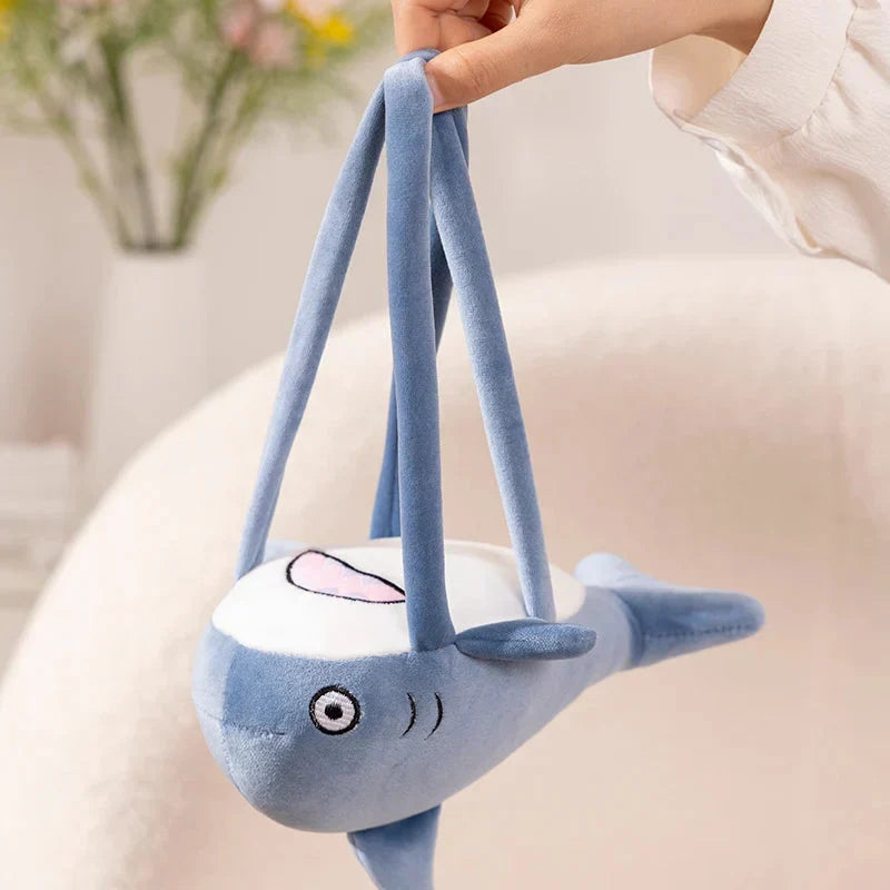 Adorable Schnauzer Plush Toy with Fun Shark Bag