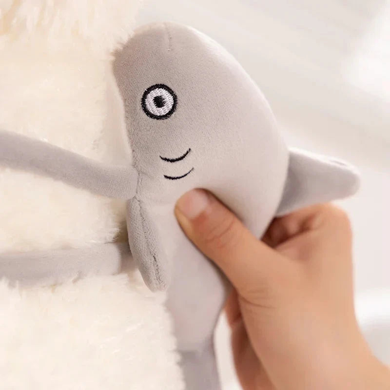 Adorable Schnauzer Plush Toy with Shark Bag Design