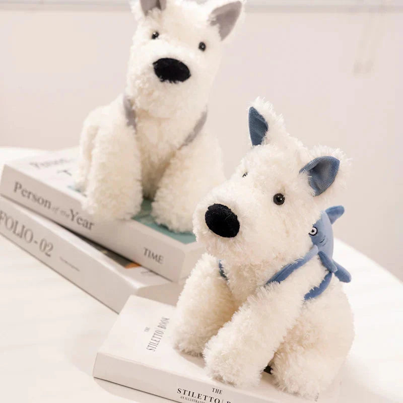 Adorable Schnauzer Plush Toy with Shark Bag Design
