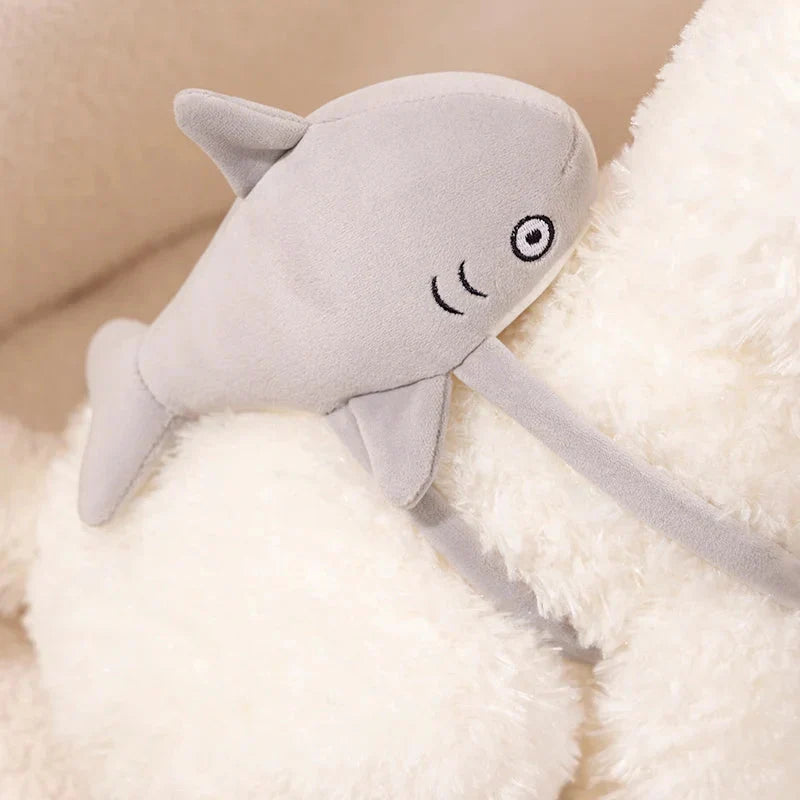 Adorable Schnauzer Plush Toy with Fun Shark Bag