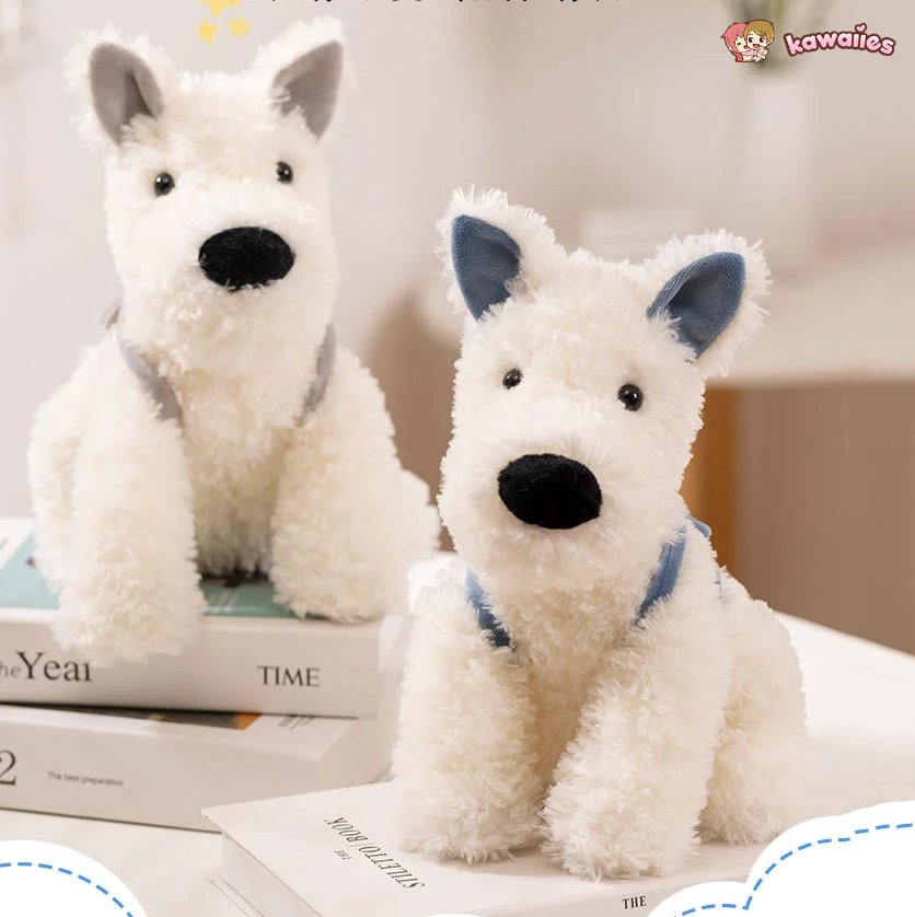 Adorable Schnauzer Plush Toy with Shark Bag Design