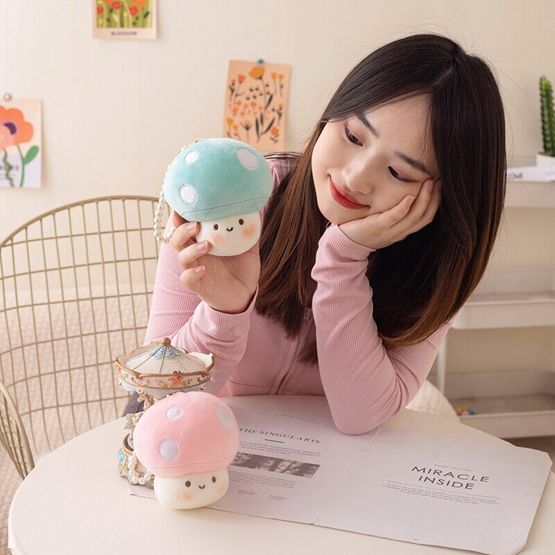 Adorable Squishy Mushroom Plush Keychain Companions