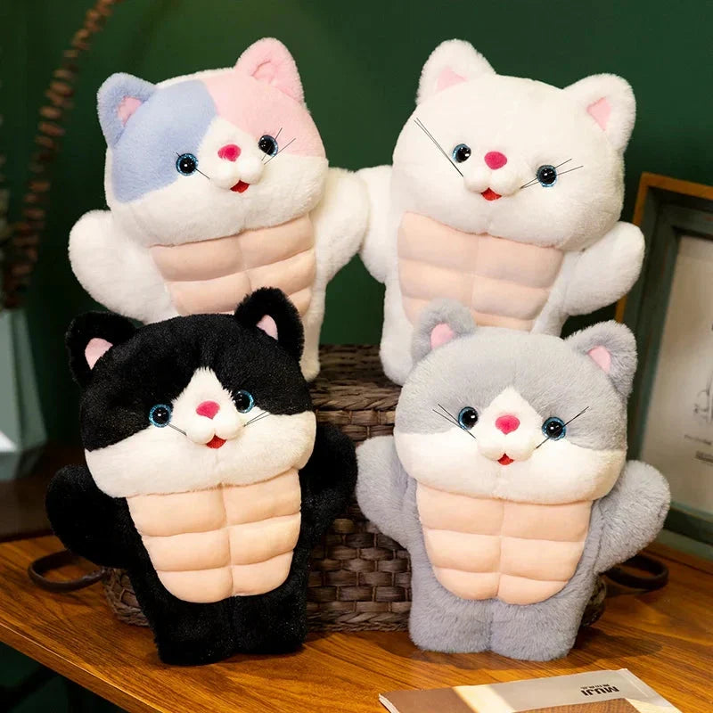 Adorable Strong Muscle Cat Plush Toy