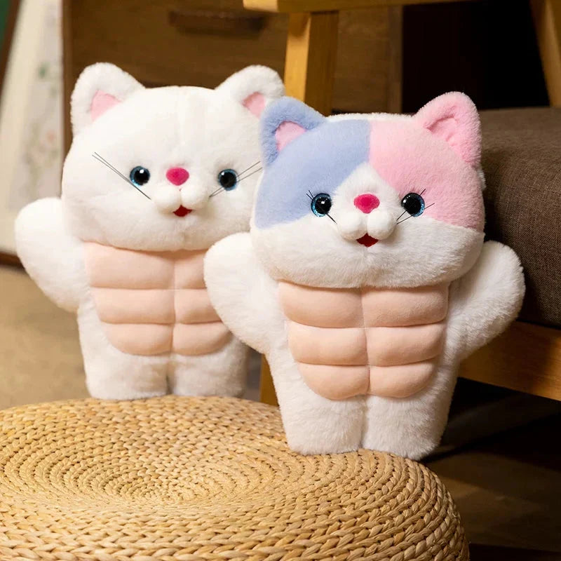 Adorable Strong Muscle Cat Plush Toy