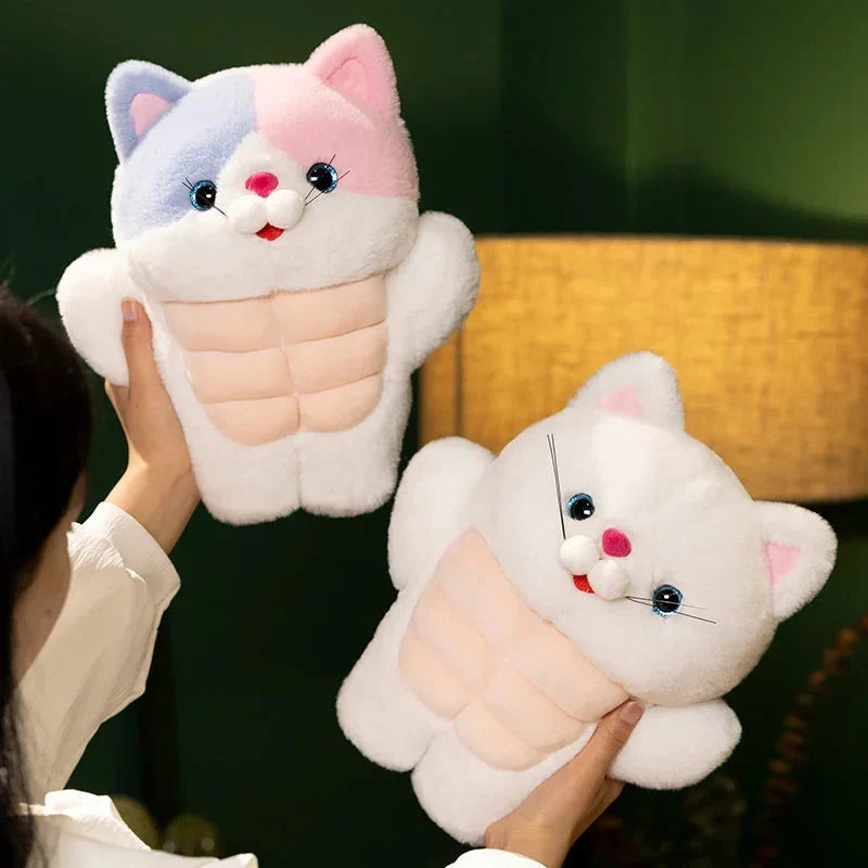 Adorable Strong Muscle Cat Plush Toy