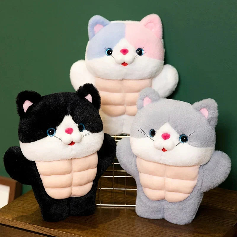 Adorable Strong Muscle Cat Plush Toy